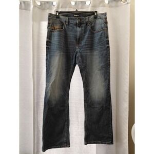 Rank 45 Men Jeans 40W X 32L Blue Denim Back Pockets Embroidery